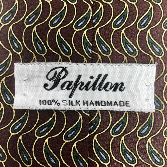 Brown Peacock Paisley Tie - Picture 5 of 5